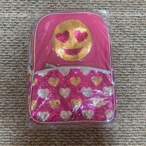 NEW Me Oui Reversible Sequins Emoji Backpack